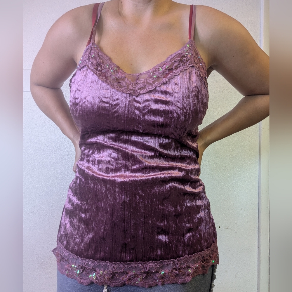 Nobo Crushe Velvet And Seq8camisole
